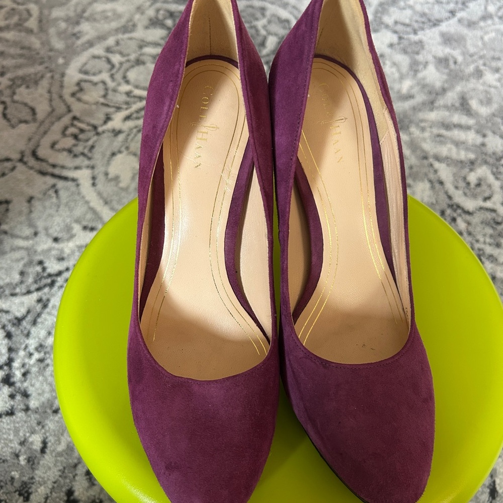 Cole Haan Purple Heels Elegant Suede Design w/ Nike air